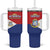 Personalized Sint Maarten Flag day Tumbler With Handle Semper progrediens Flag Style