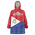 Personalized Sint Maarten Flag day Wearable Blanket Hoodie Semper progrediens Flag Style