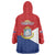 Personalized Sint Maarten Flag day Wearable Blanket Hoodie Semper progrediens Flag Style