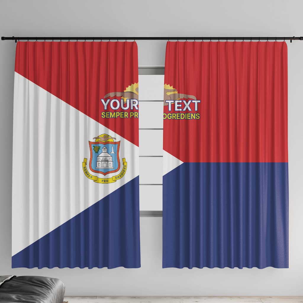 Personalized Sint Maarten Flag day Window Curtain Semper progrediens Flag Style