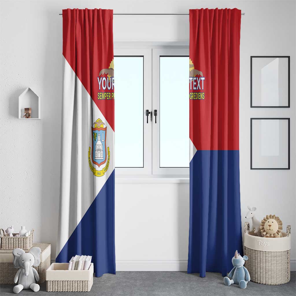Personalized Sint Maarten Flag day Window Curtain Semper progrediens Flag Style