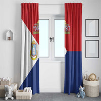 Personalized Sint Maarten Flag day Window Curtain Semper progrediens Flag Style