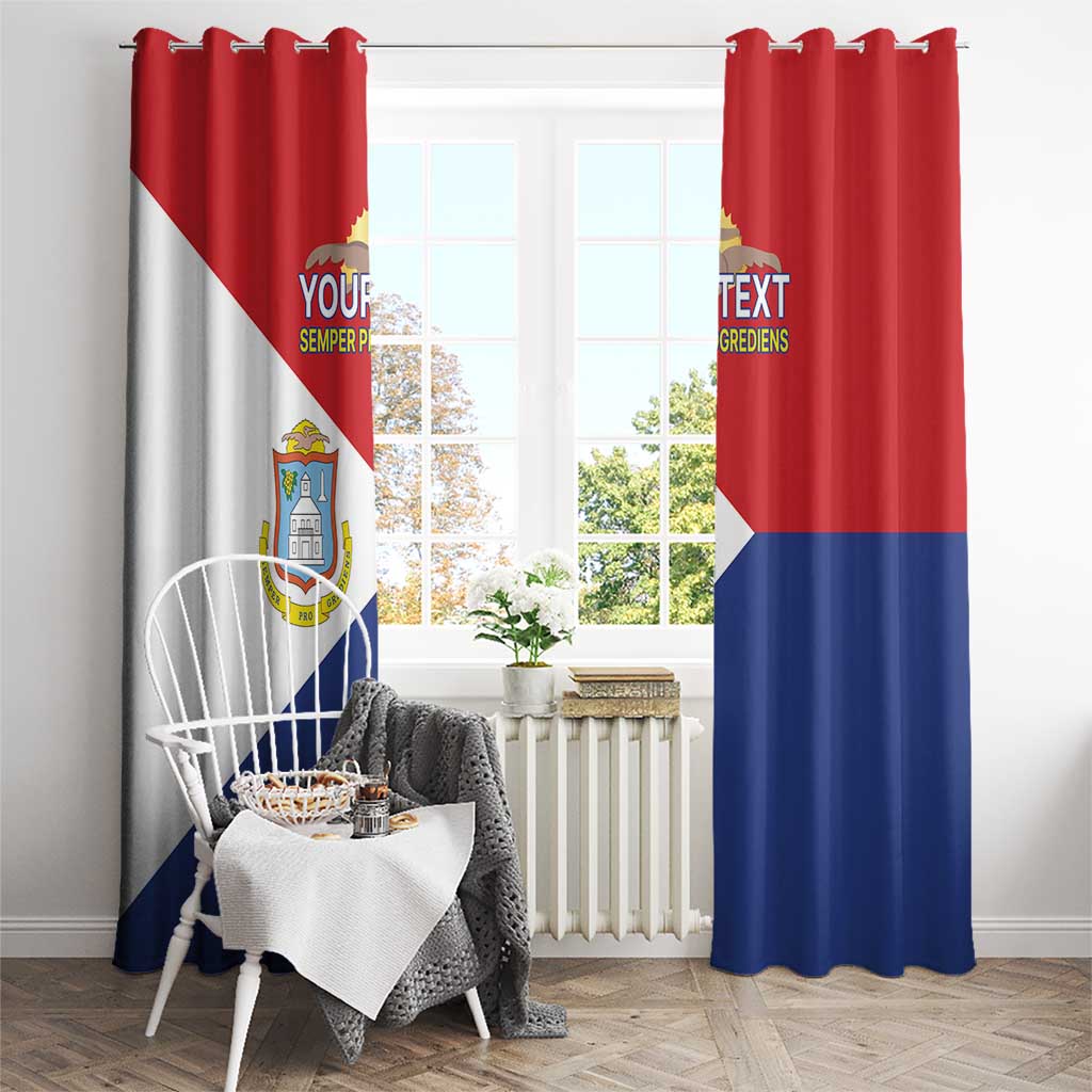 Personalized Sint Maarten Flag day Window Curtain Semper progrediens Flag Style