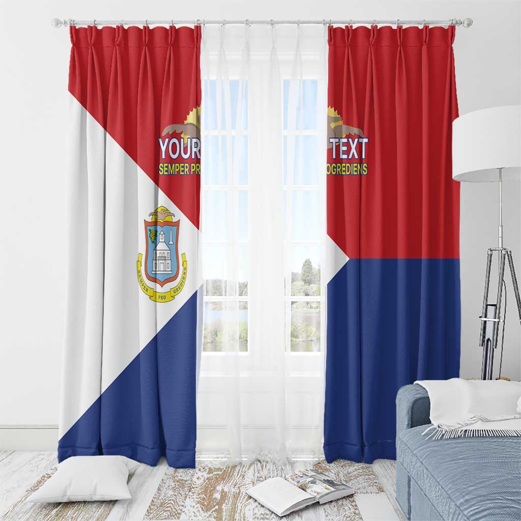 Personalized Sint Maarten Flag day Window Curtain Semper progrediens Flag Style