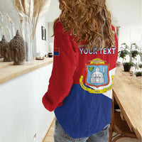 Personalized Sint Maarten Flag day Women Casual Shirt Semper progrediens Flag Style