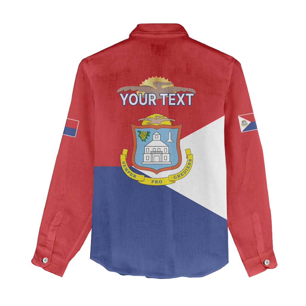 Personalized Sint Maarten Flag day Women Casual Shirt Semper progrediens Flag Style
