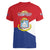 Personalized Sint Maarten Flag day Women V-Neck T-Shirt Semper progrediens Flag Style