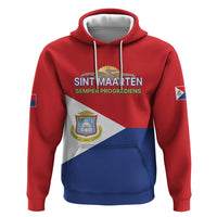 Personalized Sint Maarten Flag day Zip Hoodie Semper progrediens Flag Style