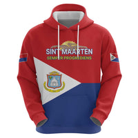 Personalized Sint Maarten Flag day Zip Hoodie Semper progrediens Flag Style