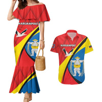 Lithuania Marijampole County Couples Matching Mermaid Dress and Hawaiian Shirt Marijampoles apskritis