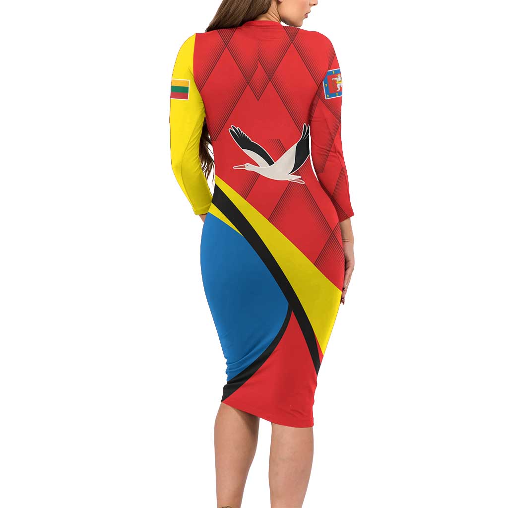 Lithuania Marijampole County Long Sleeve Bodycon Dress Marijampoles apskritis