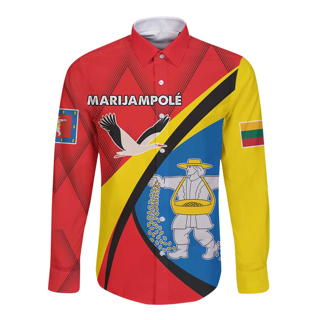 Lithuania Marijampole County Long Sleeve Button Shirt Marijampoles apskritis