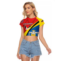 Lithuania Marijampole County Raglan Cropped T Shirt Marijampoles apskritis LT17 - Wonder Print Shop