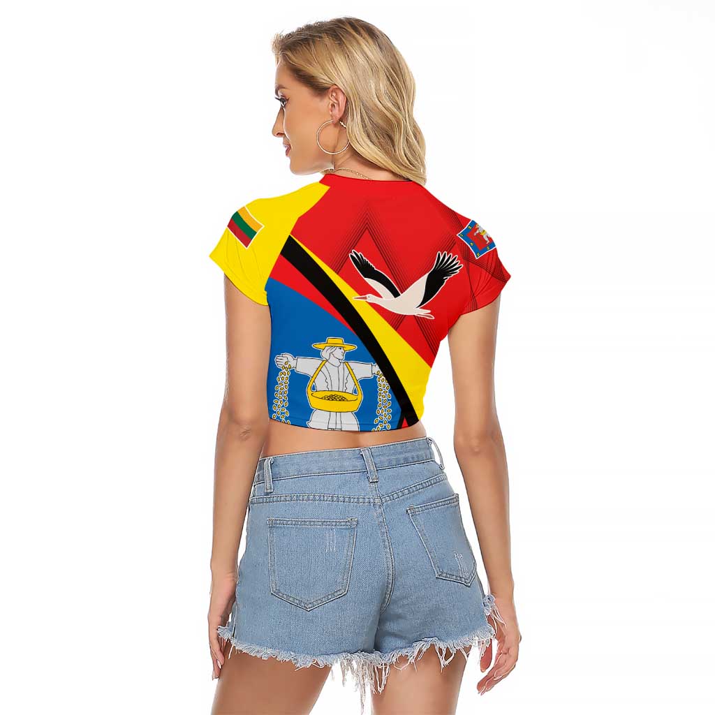Lithuania Marijampole County Raglan Cropped T Shirt Marijampoles apskritis LT17 - Wonder Print Shop