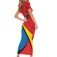 Lithuania Marijampole County Short Sleeve Bodycon Dress Marijampoles apskritis LT17 - Wonder Print Shop