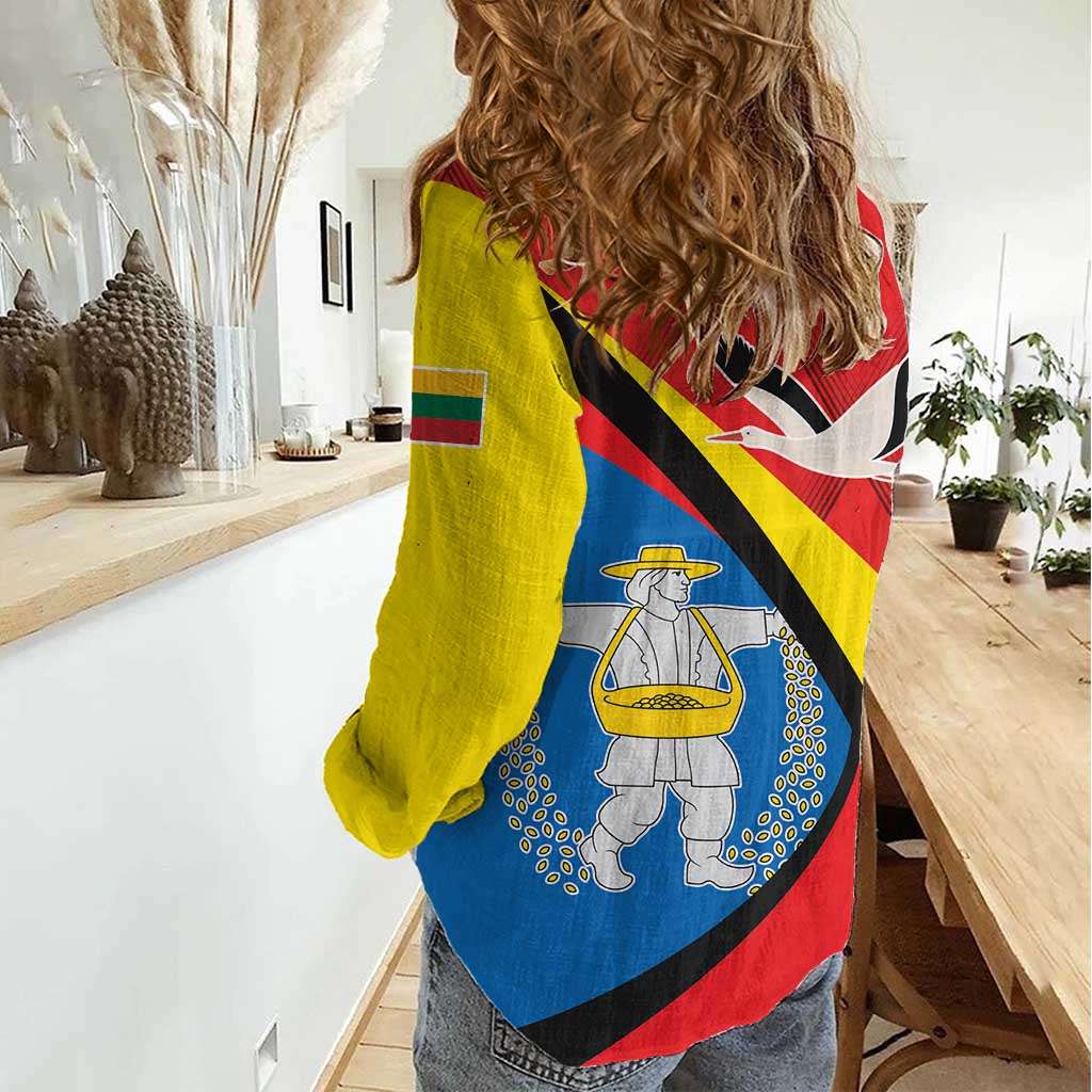 Lithuania Marijampole County Women Casual Shirt Marijampoles apskritis LT17 - Wonder Print Shop