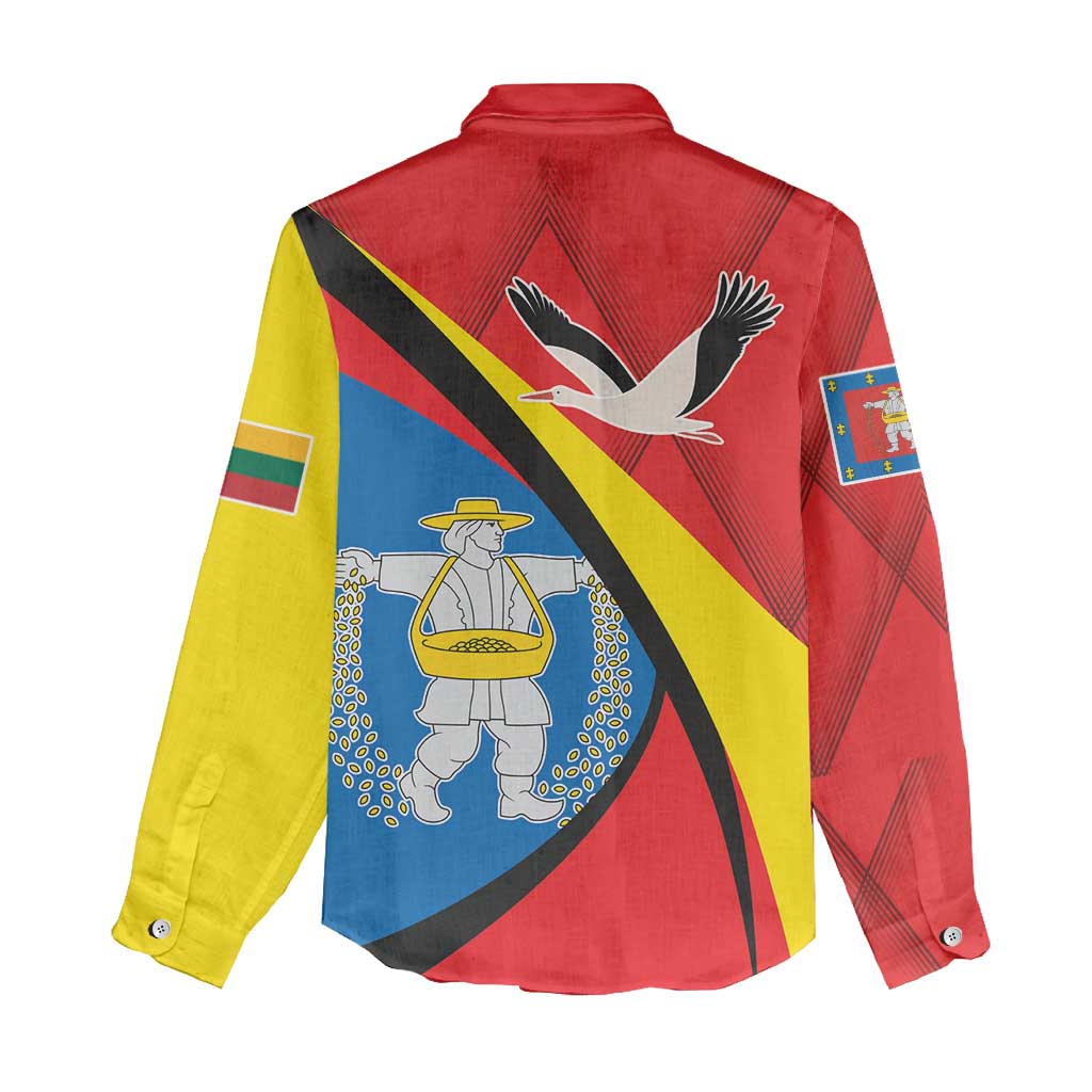 Lithuania Marijampole County Women Casual Shirt Marijampoles apskritis LT17 - Wonder Print Shop