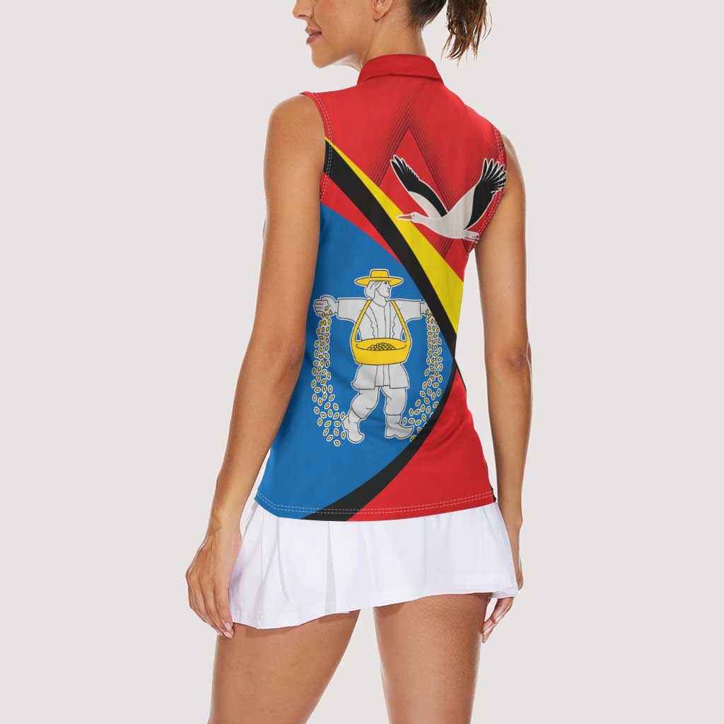 Lithuania Marijampole County Women Sleeveless Polo Shirt Marijampoles apskritis LT17 - Wonder Print Shop