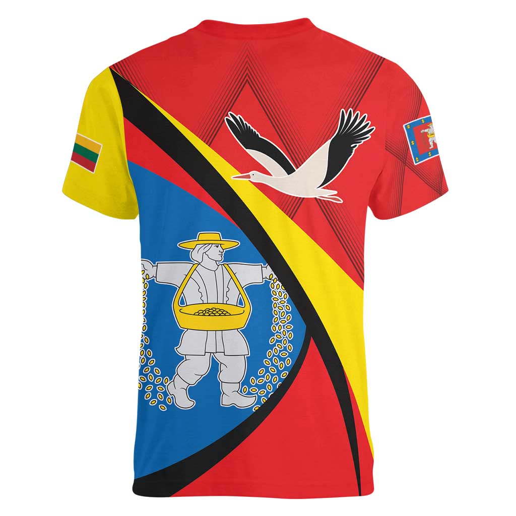 Lithuania Marijampole County Women V-Neck T-Shirt Marijampoles apskritis LT17 - Wonder Print Shop