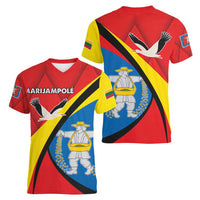 Lithuania Marijampole County Women V-Neck T-Shirt Marijampoles apskritis LT17 - Wonder Print Shop
