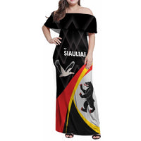 Lithuania Siauliai County Family Matching Off Shoulder Maxi Dress and Hawaiian Shirt Siauliu Apskritis