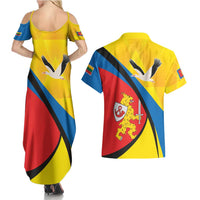 Lithuania Taurage County Couples Matching Summer Maxi Dress and Hawaiian Shirt Taurages Apskritis
