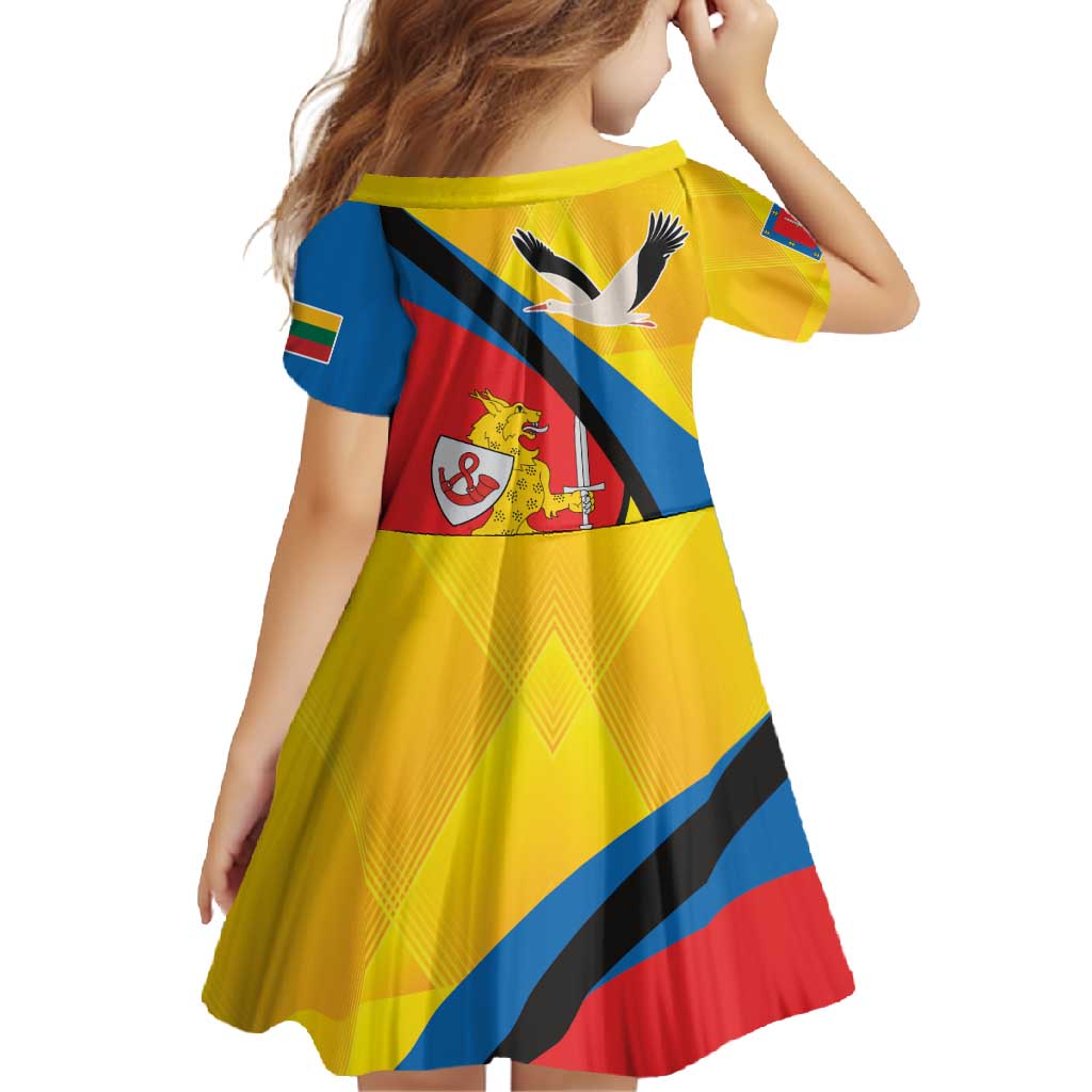 Lithuania Taurage County Family Matching Short Sleeve Bodycon Dress and Hawaiian Shirt Taurages Apskritis