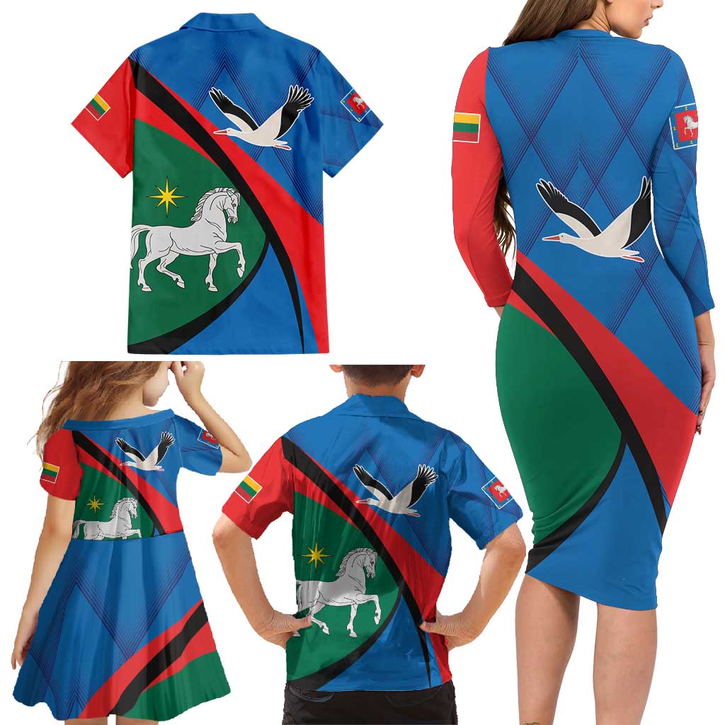 Lithuania Utena County Family Matching Long Sleeve Bodycon Dress and Hawaiian Shirt Utenos Apskritis