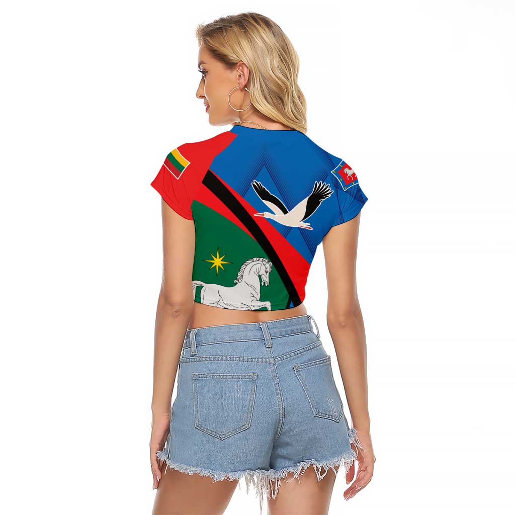 Lithuania Utena County Raglan Cropped T Shirt Utenos Apskritis LT17 - Wonder Print Shop