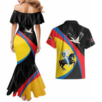 Lithuania Vilnius County Couples Matching Mermaid Dress and Hawaiian Shirt Vilniaus Apskritis