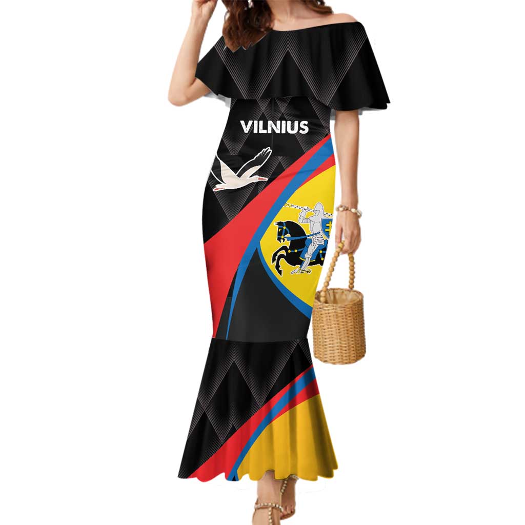 Lithuania Vilnius County Family Matching Mermaid Dress and Hawaiian Shirt Vilniaus Apskritis