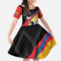 Lithuania Vilnius County Family Matching Off Shoulder Maxi Dress and Hawaiian Shirt Vilniaus Apskritis