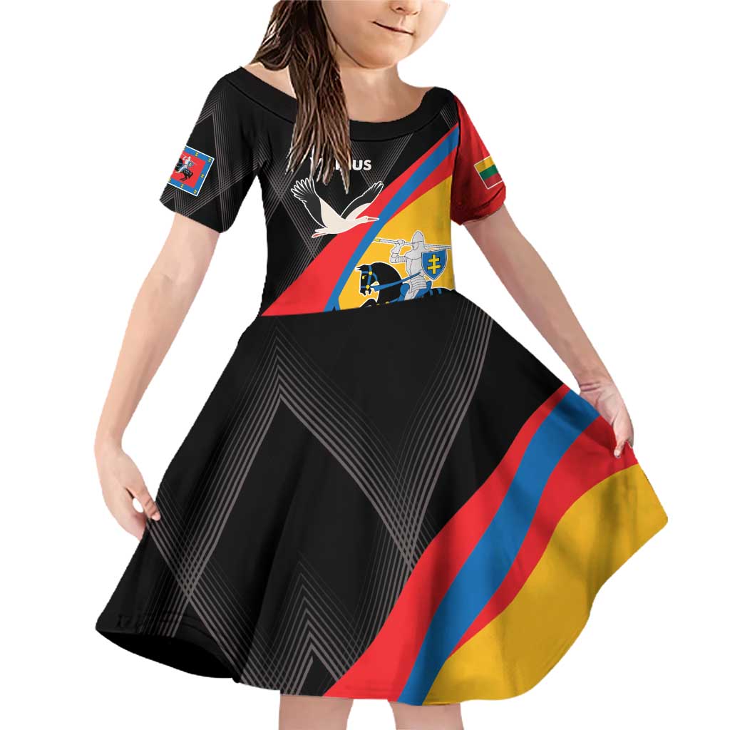 Lithuania Vilnius County Family Matching Off Shoulder Short Dress and Hawaiian Shirt Vilniaus Apskritis