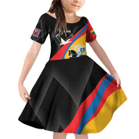 Lithuania Vilnius County Family Matching Off Shoulder Short Dress and Hawaiian Shirt Vilniaus Apskritis