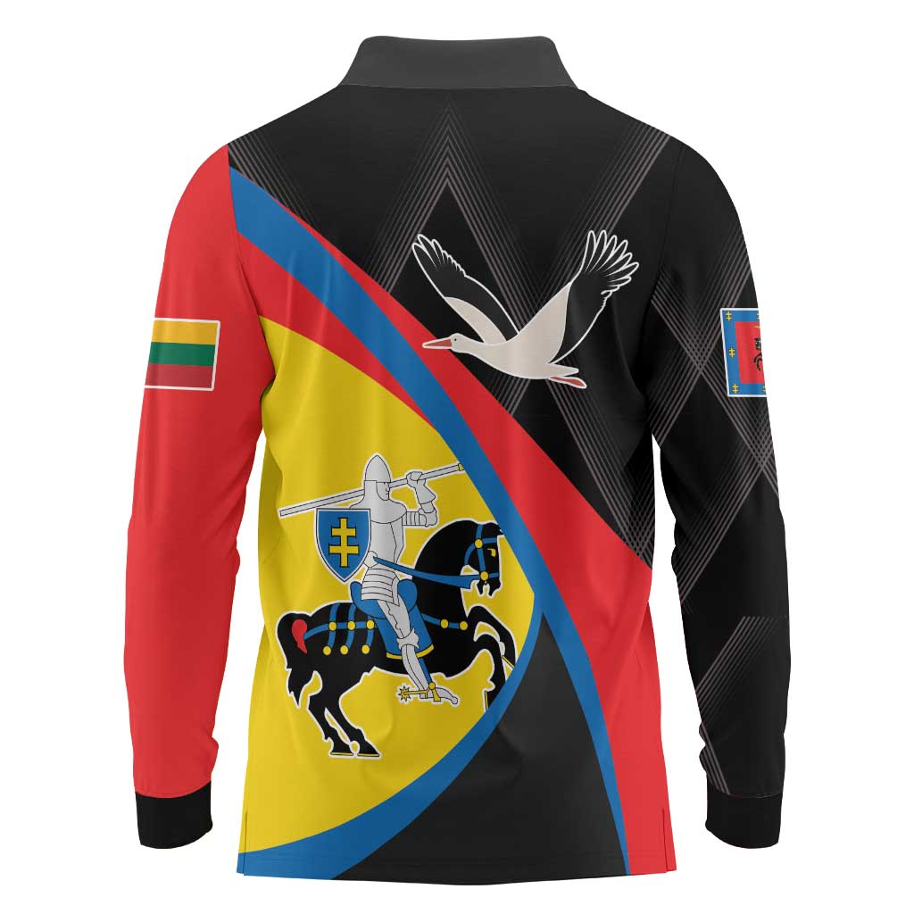 Lithuania Vilnius County Long Sleeve Polo Shirt Vilniaus Apskritis