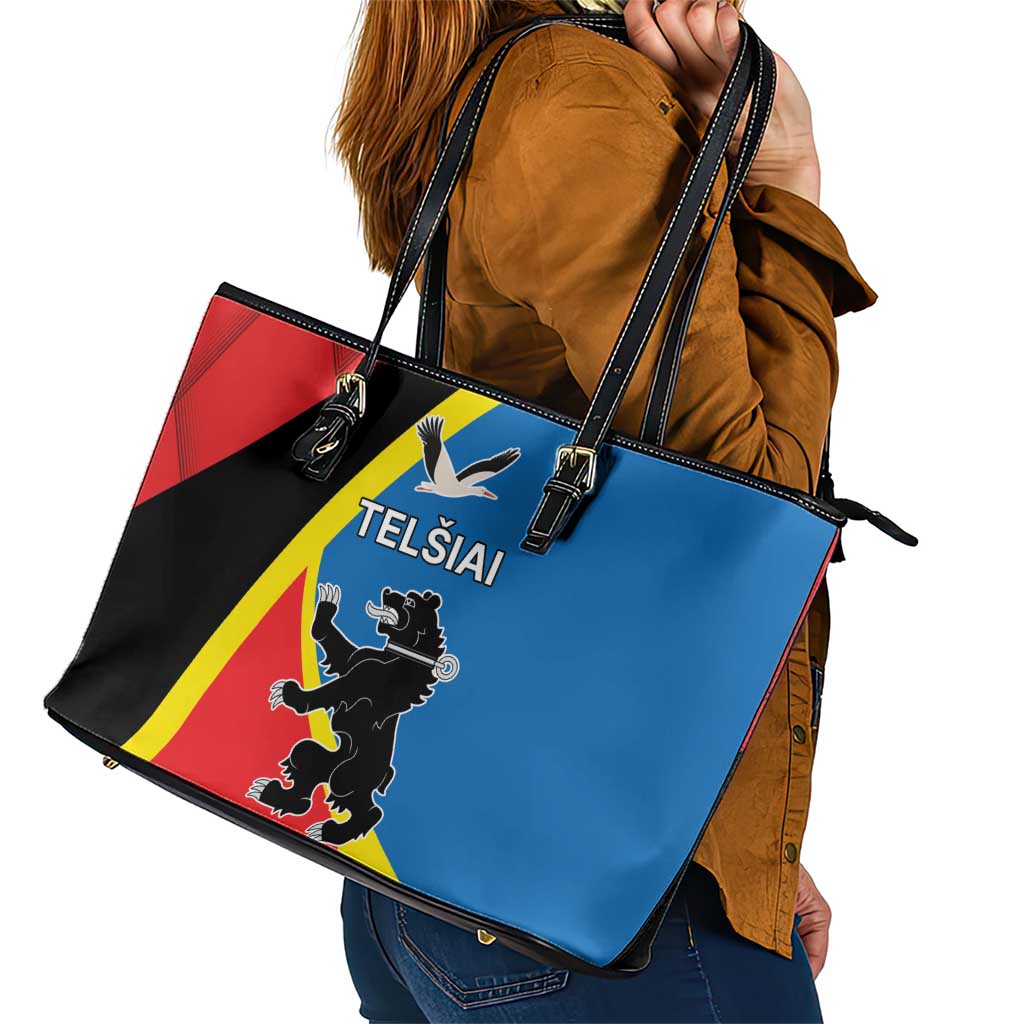 Lithuania Telsiai County Leather Tote Bag Telsiu Apskritis