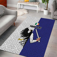 Personalized Ireland Connacht Black Eagle and Armed hand Area Rug Connachta Flag Style with Celtic Patern