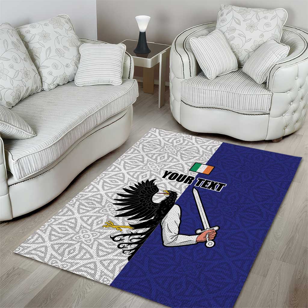 Personalized Ireland Connacht Black Eagle and Armed hand Area Rug Connachta Flag Style with Celtic Patern