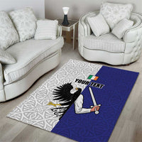 Personalized Ireland Connacht Black Eagle and Armed hand Area Rug Connachta Flag Style with Celtic Patern