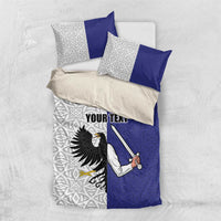 Personalized Ireland Connacht Black Eagle and Armed hand Bedding Set Connachta Flag Style with Celtic Patern