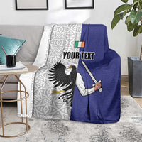 Personalized Ireland Connacht Black Eagle and Armed hand Blanket Connachta Flag Style with Celtic Patern