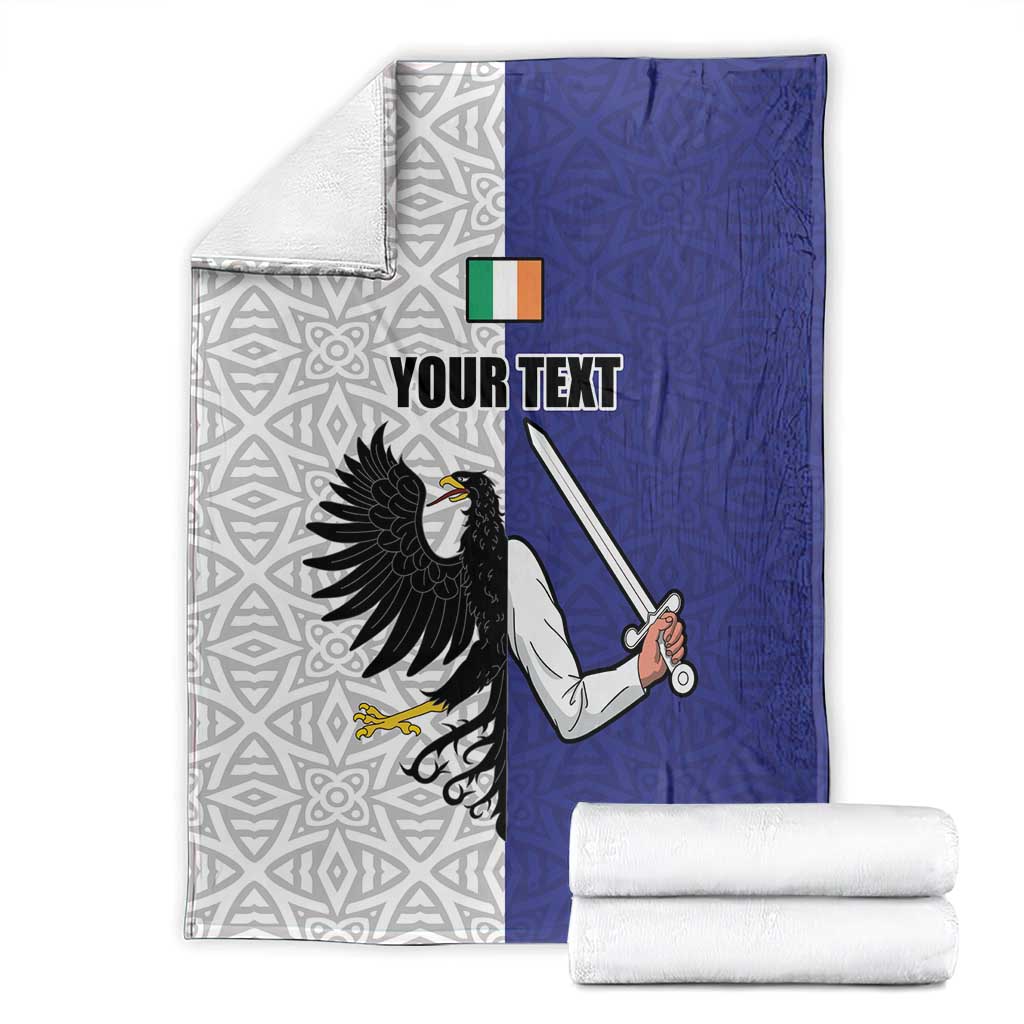Personalized Ireland Connacht Black Eagle and Armed hand Blanket Connachta Flag Style with Celtic Patern
