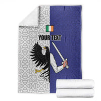 Personalized Ireland Connacht Black Eagle and Armed hand Blanket Connachta Flag Style with Celtic Patern