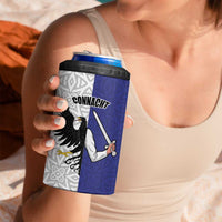Personalized Ireland Connacht  Black Eagle and Armed hand 4 in 1 Can Cooler Tumbler Connachta Flag Style with Celtic Patern