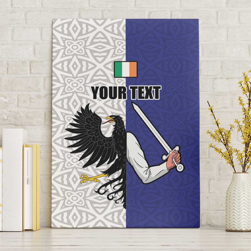 Personalized Ireland Connacht Black Eagle and Armed hand Canvas Wall Art Connachta Flag Style with Celtic Patern