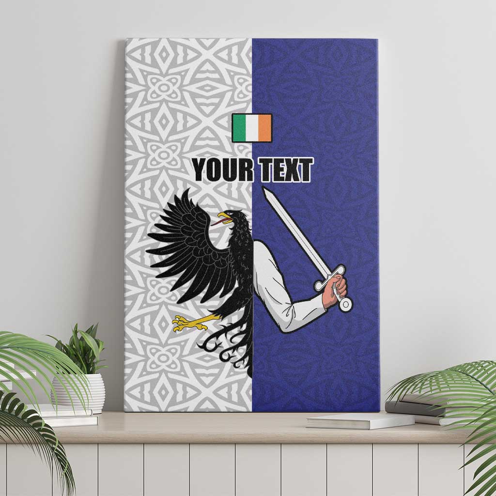 Personalized Ireland Connacht Black Eagle and Armed hand Canvas Wall Art Connachta Flag Style with Celtic Patern