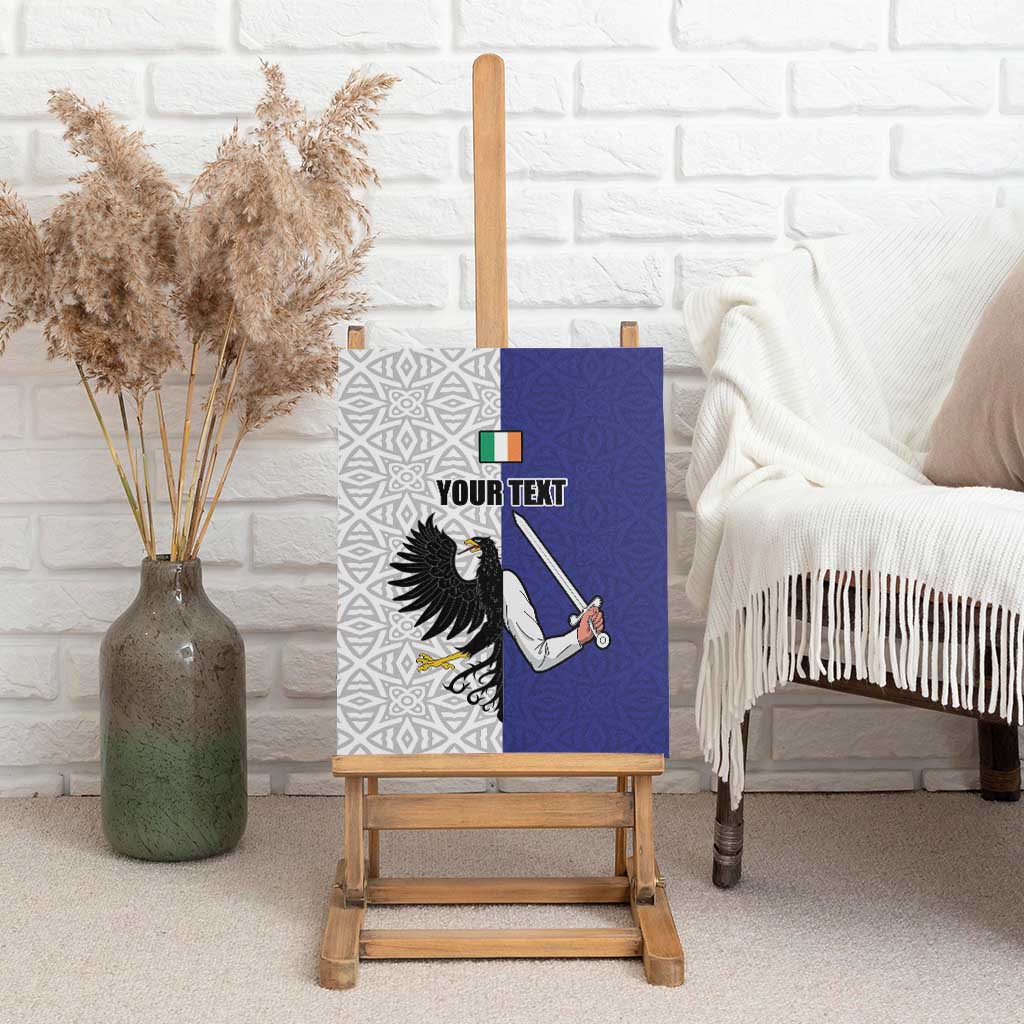 Personalized Ireland Connacht Black Eagle and Armed hand Canvas Wall Art Connachta Flag Style with Celtic Patern