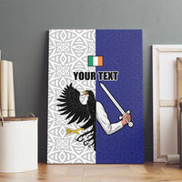 Personalized Ireland Connacht Black Eagle and Armed hand Canvas Wall Art Connachta Flag Style with Celtic Patern