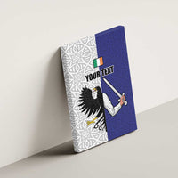 Personalized Ireland Connacht Black Eagle and Armed hand Canvas Wall Art Connachta Flag Style with Celtic Patern