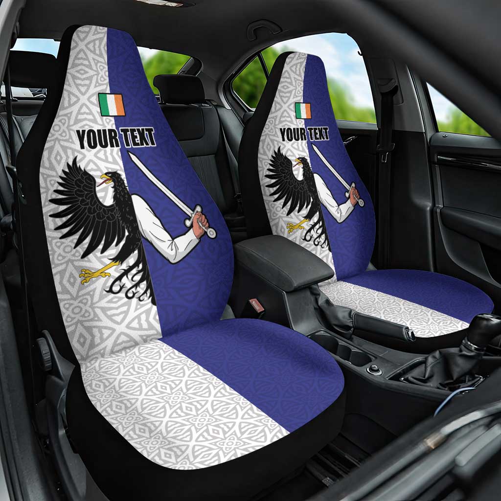 Personalized Ireland Connacht Black Eagle and Armed hand Car Seat Cover Connachta Flag Style with Celtic Patern